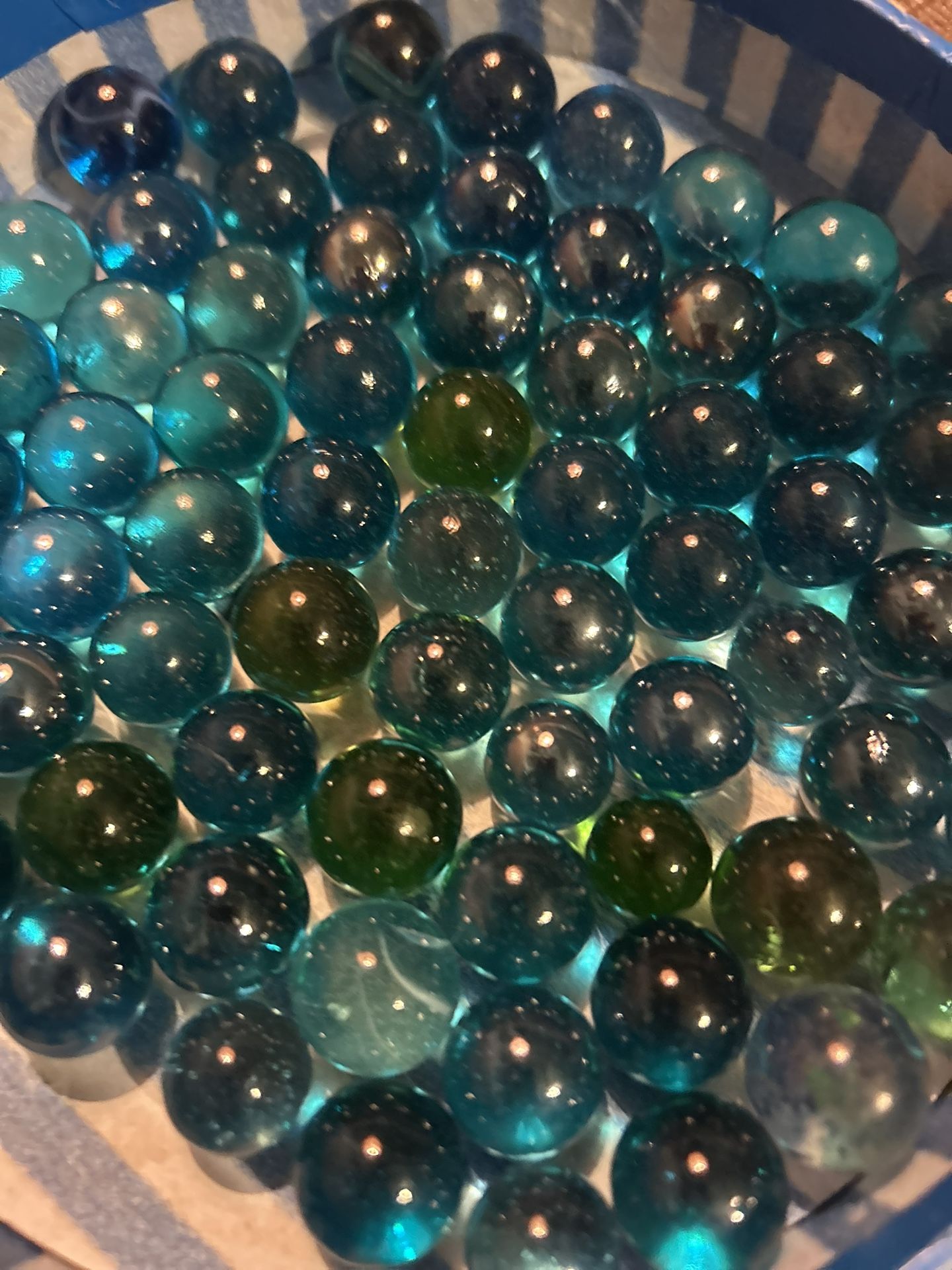 70 Marbles Aqua Blue Clear