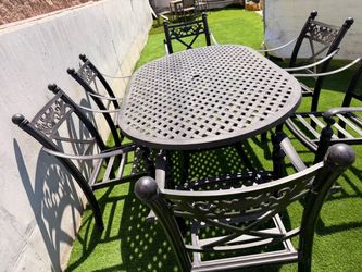 Metal patio table set