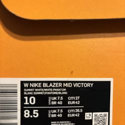 White Nike Blazer Mid Victory Size 10