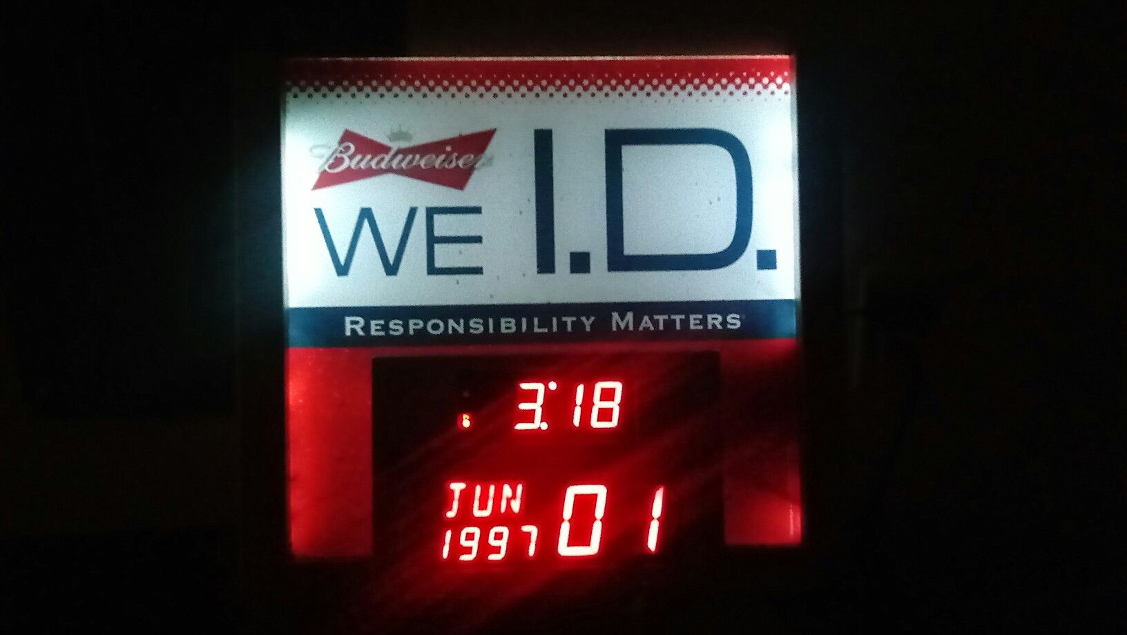 Budweiser We I.D. Clock (Hard to Find) Vintage
