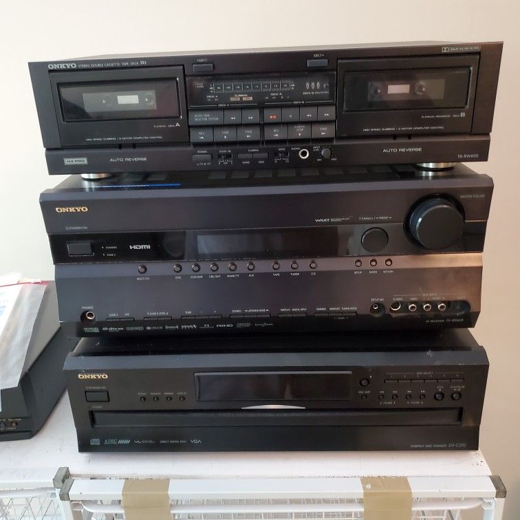 Onkyo Receiver , Cassette Deck & Disc Changer