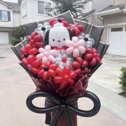 Balloon Flower Bouquet With Character Balloon