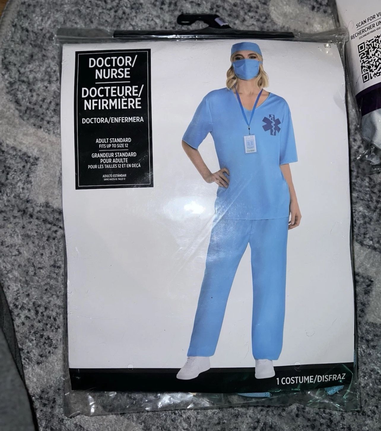Doctor Nurse Adult Unisex ER Surgeon Scrubs Halloween Costume Plus One Size 3916
