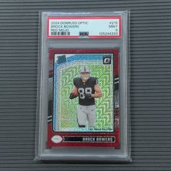 Brock Bowers Red Mojo PSA 9 Rookie Card