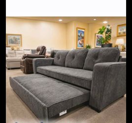 Sofa Sleeper pull out bed grey and black colors easy financing available with delivery