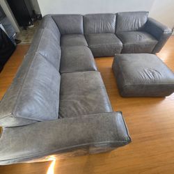 6 piece leather sectional