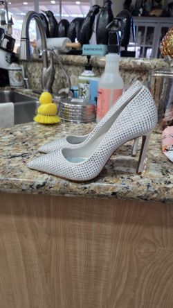 Schutz Studed White Heels Size 7