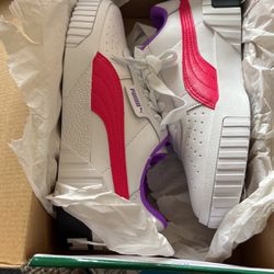 Puma Cali White Leather Purple Hot Pink Size 6 UK 3 36:5 Women Shoe Sneaker 