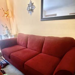 RED COUCH GREAT CONDITION- NO STAINS or RIPS 