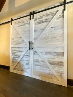 Arctic white barn doors