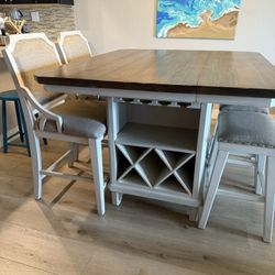 Beautiful Off White Dining Set, Real Wood