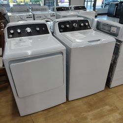 $858 GE 4.5 CU FT WASHER + 7.2 CU FT ELECTRIC DRYER, 1 YR WARRANTY