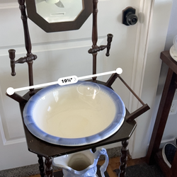 Antique stand with water basin and pitcher