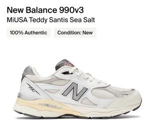 New Balance Teddy Santis 990 V3 Sea Salt - Size 12