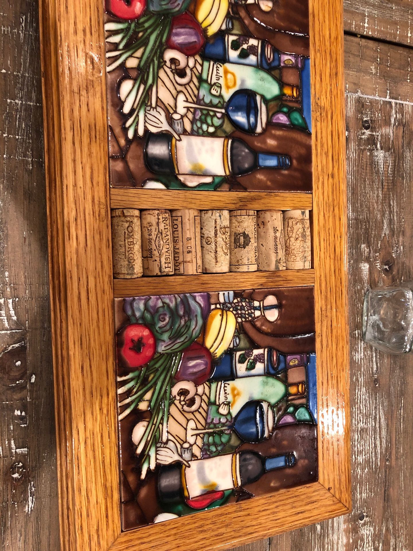 Trivet custom wine tiles and corks made by DB
