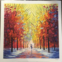 🤩NEW “Walking In The Rain” Lithograph Slava Ilyayev Certificate Of Authenticity