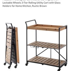 Three Tier Folding Bar Cart