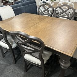 Furniture 7 Pc Wooden Dining Set- Mandeville