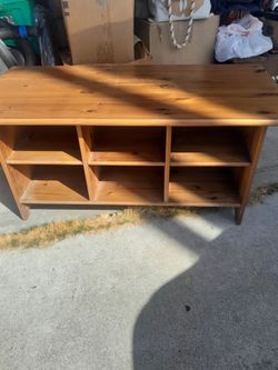 Solid wood table W/Cubbys