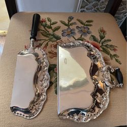 Vintage Silver-plated Crumb Catcher & Scraper Set