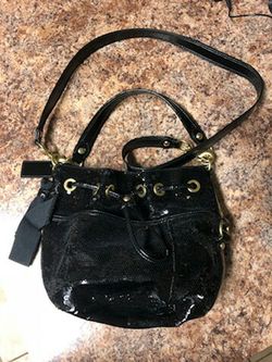 NEW authentic Coach sequin Poppy black drawstring bag ☺