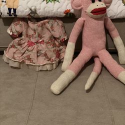 Pink Squishy Monkey With Dress 
