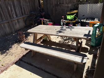 Outdoor Wooden Picnic Table with Benches