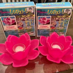 Vintage Floating Pool Candle Holders With Candles