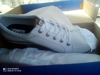 Brand New Keds center chambray white in women's 8
