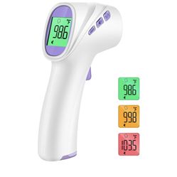 Forehead Thermometer for Adults, Kids & Babies, No-Touch Infrared Thermometer, Digital Thermometer with LCD Backlight Display, Fever Alarm and 1s Inst