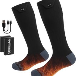 Heated Socks for Men Women 5000mAh Rechargeable Heated Socks 4 Heat Settings
