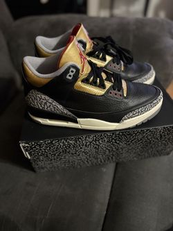 Jordan 3 Gold Cements Size 8.5 Men