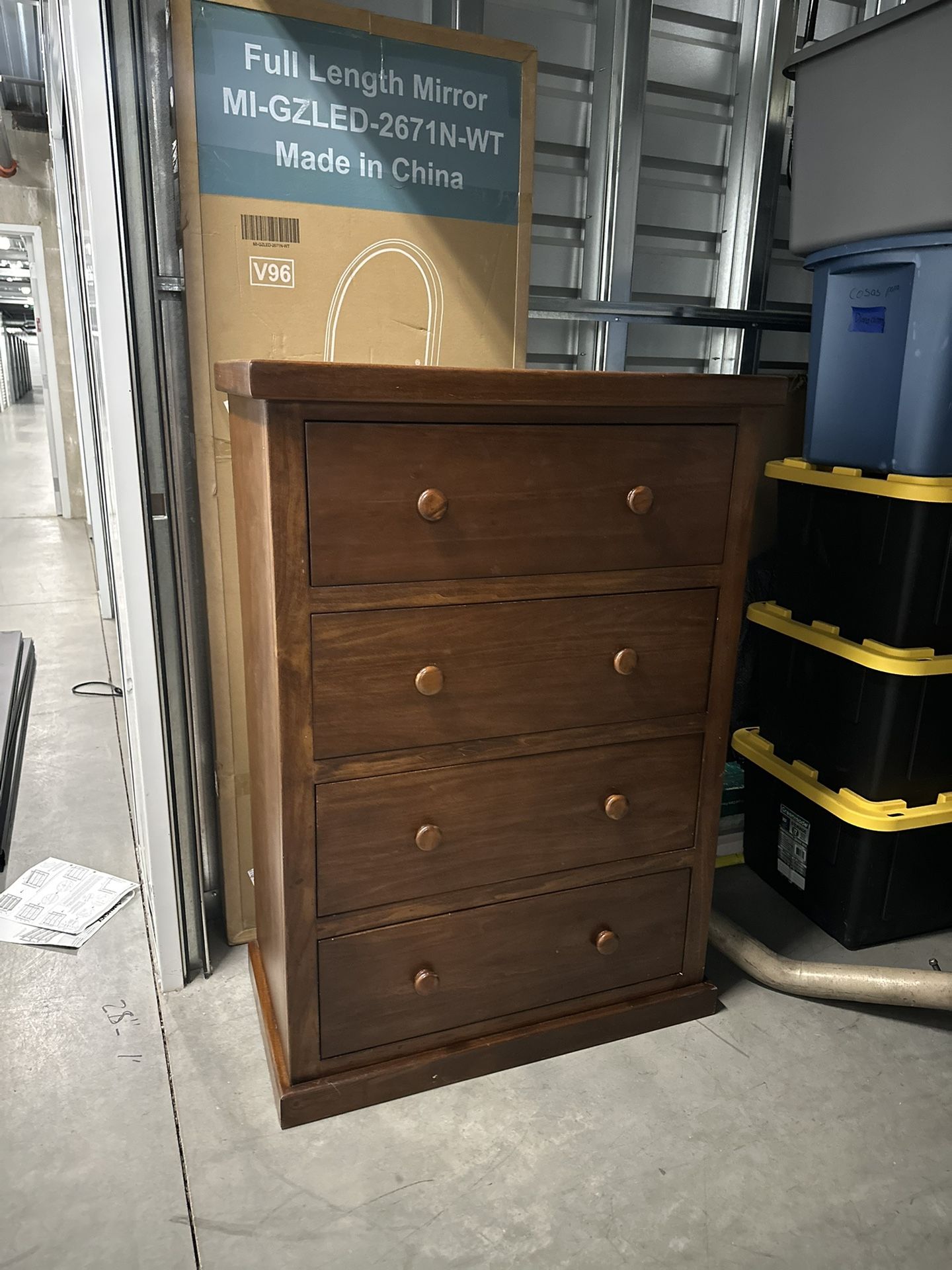 Solid Wood 4-Drawer Dresser