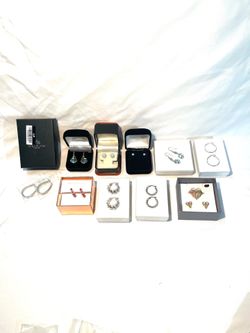 Mostly brand, new gold and .925 silver earrings with gold pin