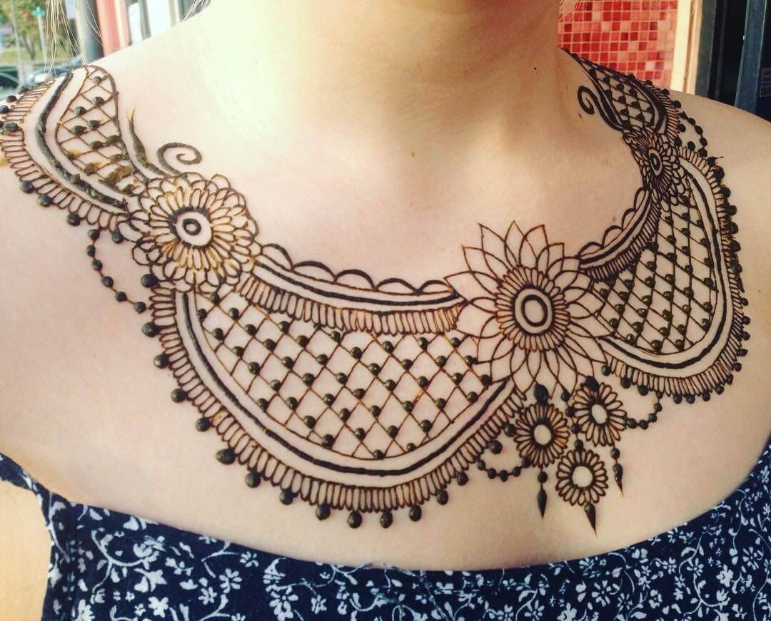 Neck henna design