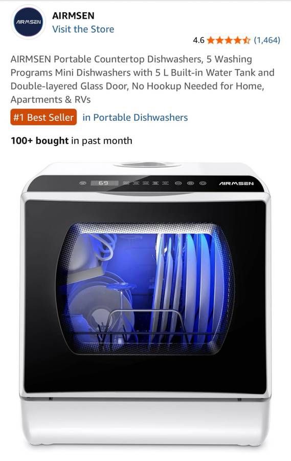 Tabletop / portable dishwasher