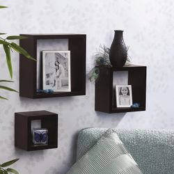 Floating Wall Square Cube Shelves (3pk)