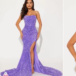 Used Purple Sequin Prom Dress