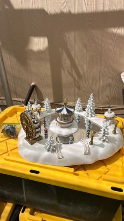 Musical Christmas Village Winter Carnival Scene Display