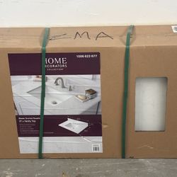 Brand new 37in Quartz white Rectangular Single Sink Vanity Top