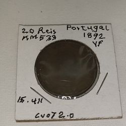 PORTUGAL 20 REIS 1892