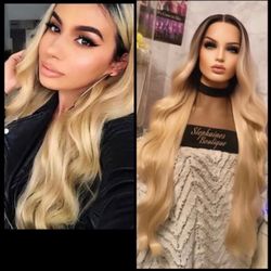 Human Hair Blended Lace Front Wig 