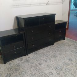 3 Pc Black Bedroom Set 