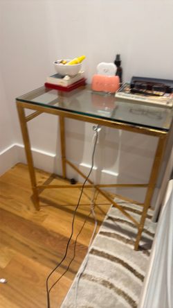 Glass and gold side table