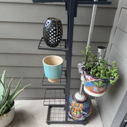 Black Metal Tiered Plant Stand (Multi-Level)