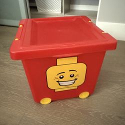 Lego toy Storage box with Lid & Wheels