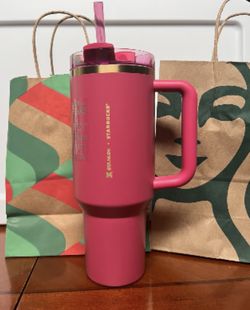 Stanley Starbuck Berry Pink Glittery Tumbler 40oz