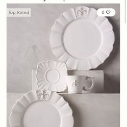 【美品】6枚セット Anthropologie Fleur De Lys 9ba5949d289a46f7b95c8b413be91b