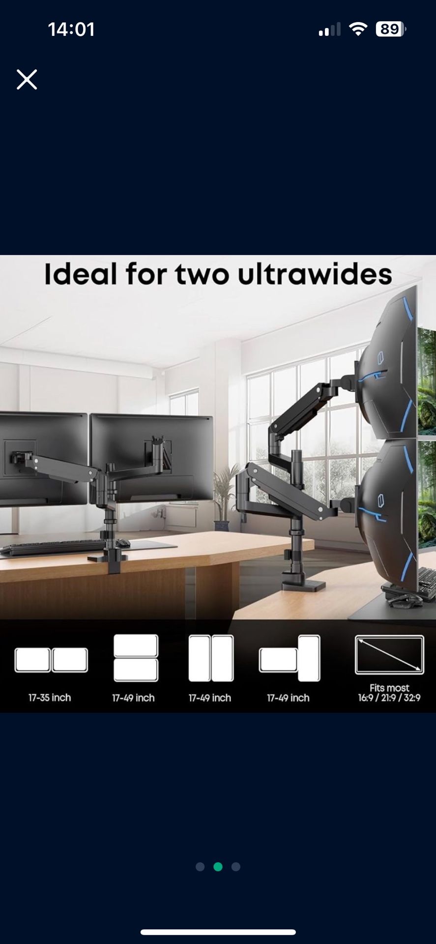 Heavy Duty Aluminum Dual Monitor Arms