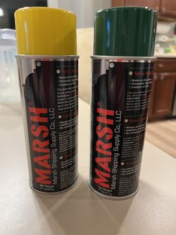 Marsh Spray Stencil Ink Cans Yellow Or Green
